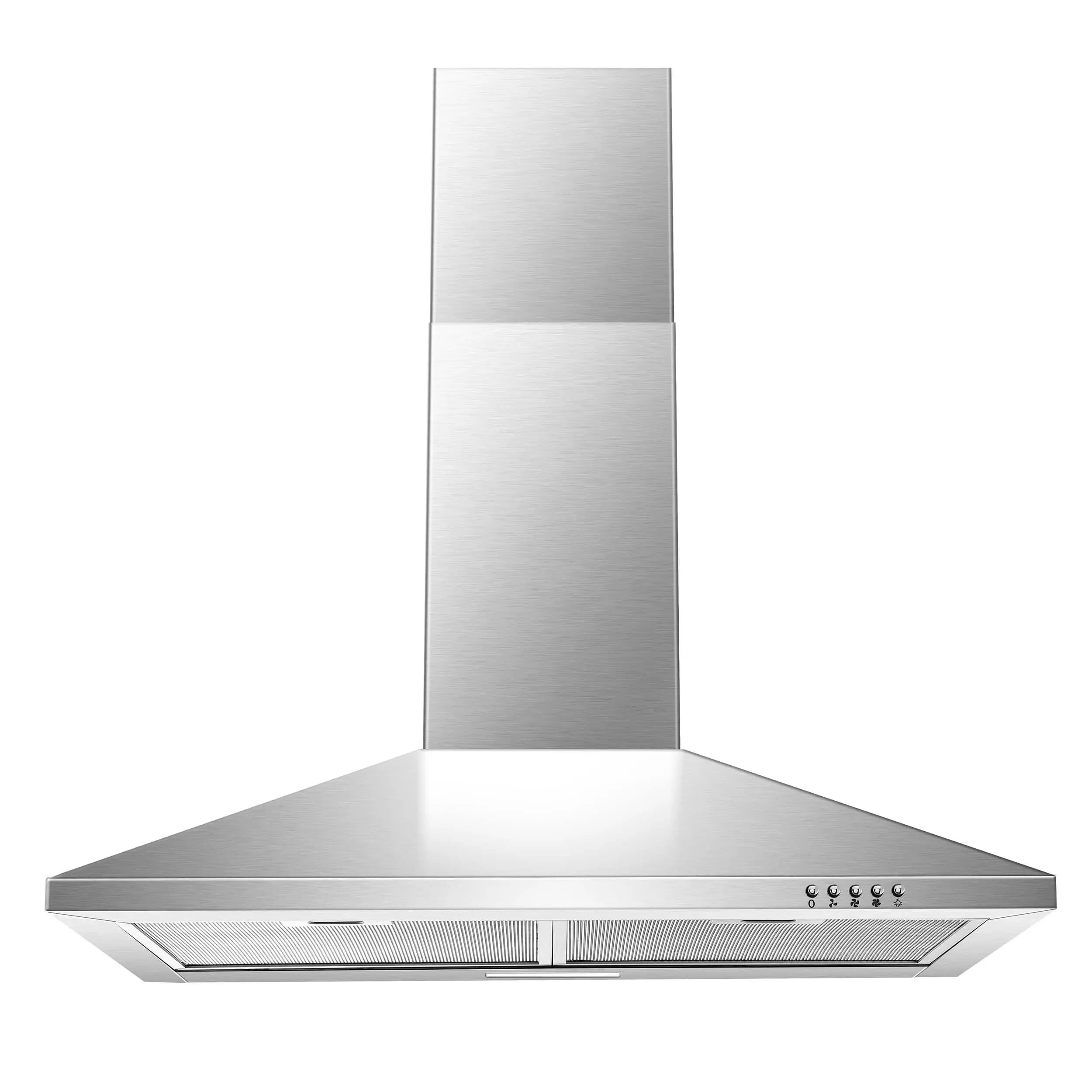 30 inch Button Control Range Hood 450CFM Wall Mount Kitchen Hood Vents with Aluminum Filters, Ducted/Ductless Convertible Stove Vent Hood US1001G75A Steel Household Items Multifunction Led Durable