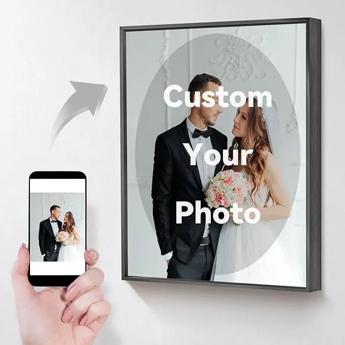 [Custom Gift] (Free Shipment)Personalized Friends Pets Wedding Anniversary Engagement Present ,Canvas Prints with Your Photos, Picture Image Prints Wall Hanging Decor, Christmas Gift,dorm decor,dorm room decor