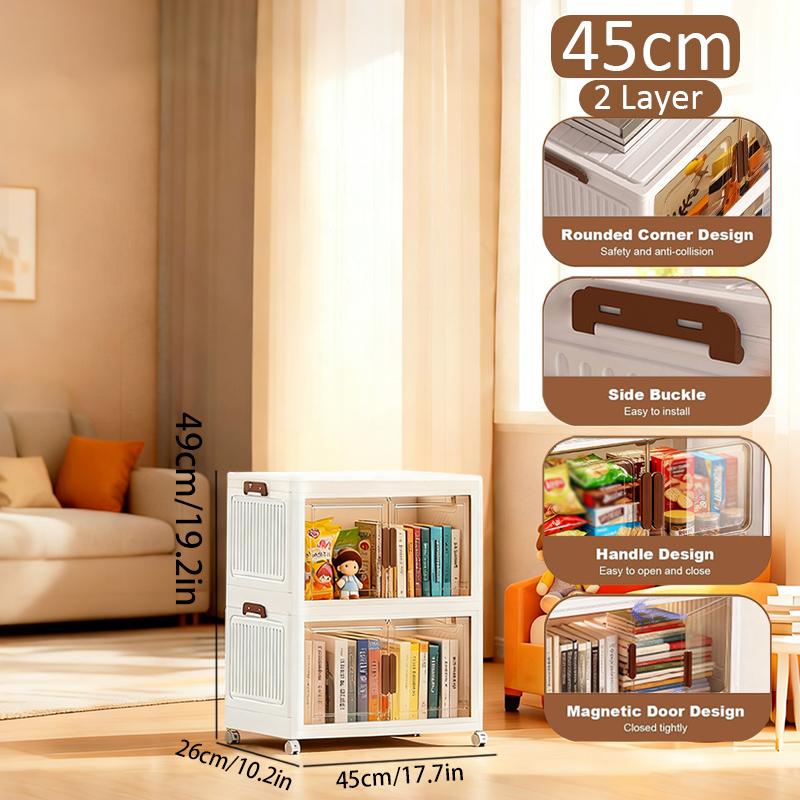 2/3/4/5 Layers    Plastic Storage Bins with Lids, Stackable Storage Containers with Wheels, Folding Storage Boxes, Collapsible Storage Bins, Closet Organizers and Storage for Living Room, Kitchen, Office, Dorm