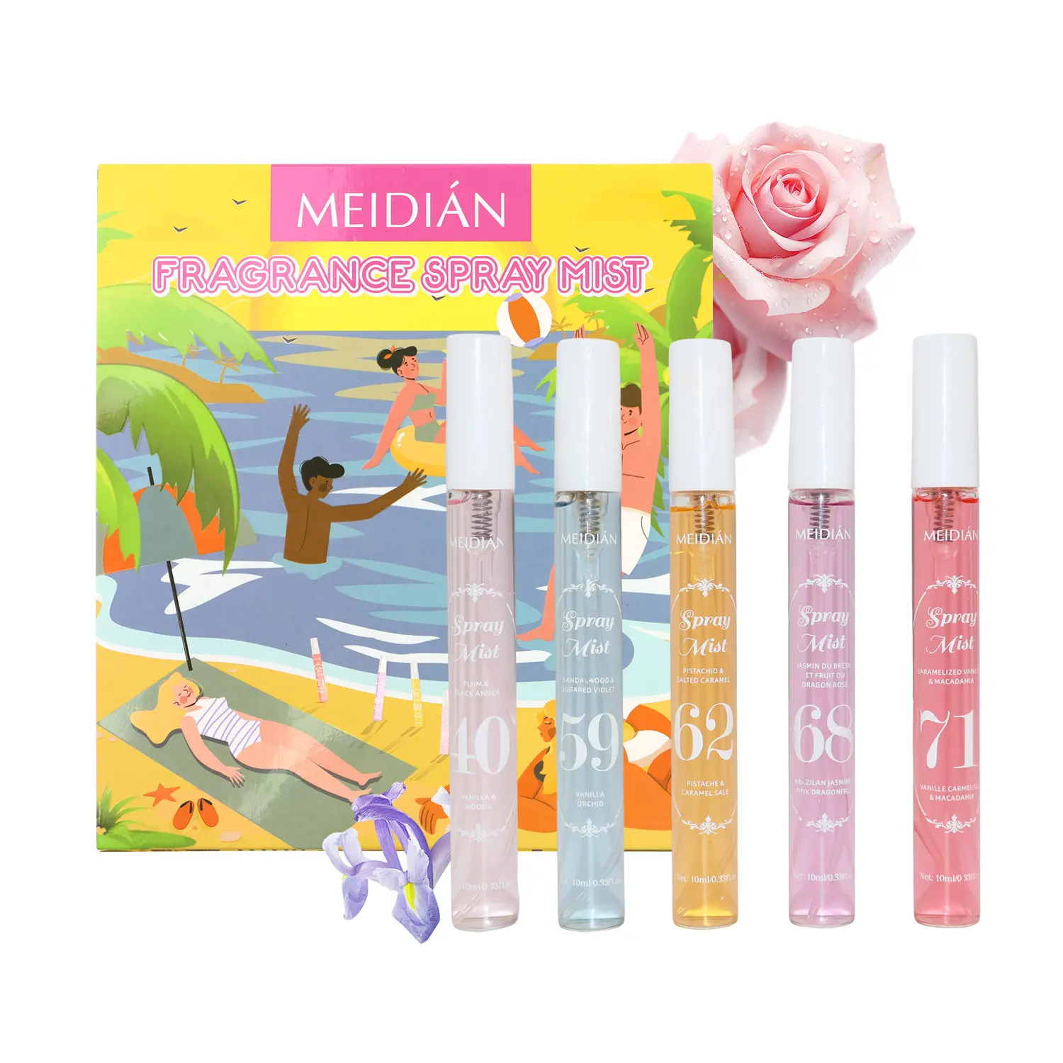 FADUIIO Women's 5PCS 10ml EDP Traveler Set - Scented Fragrance Ensemble, Portable Mini Useful Small Gifts Perfume Sampler with Sweet Floral & Warm Scents, Scented Fragrance Set, Fragrance Ensemble Set