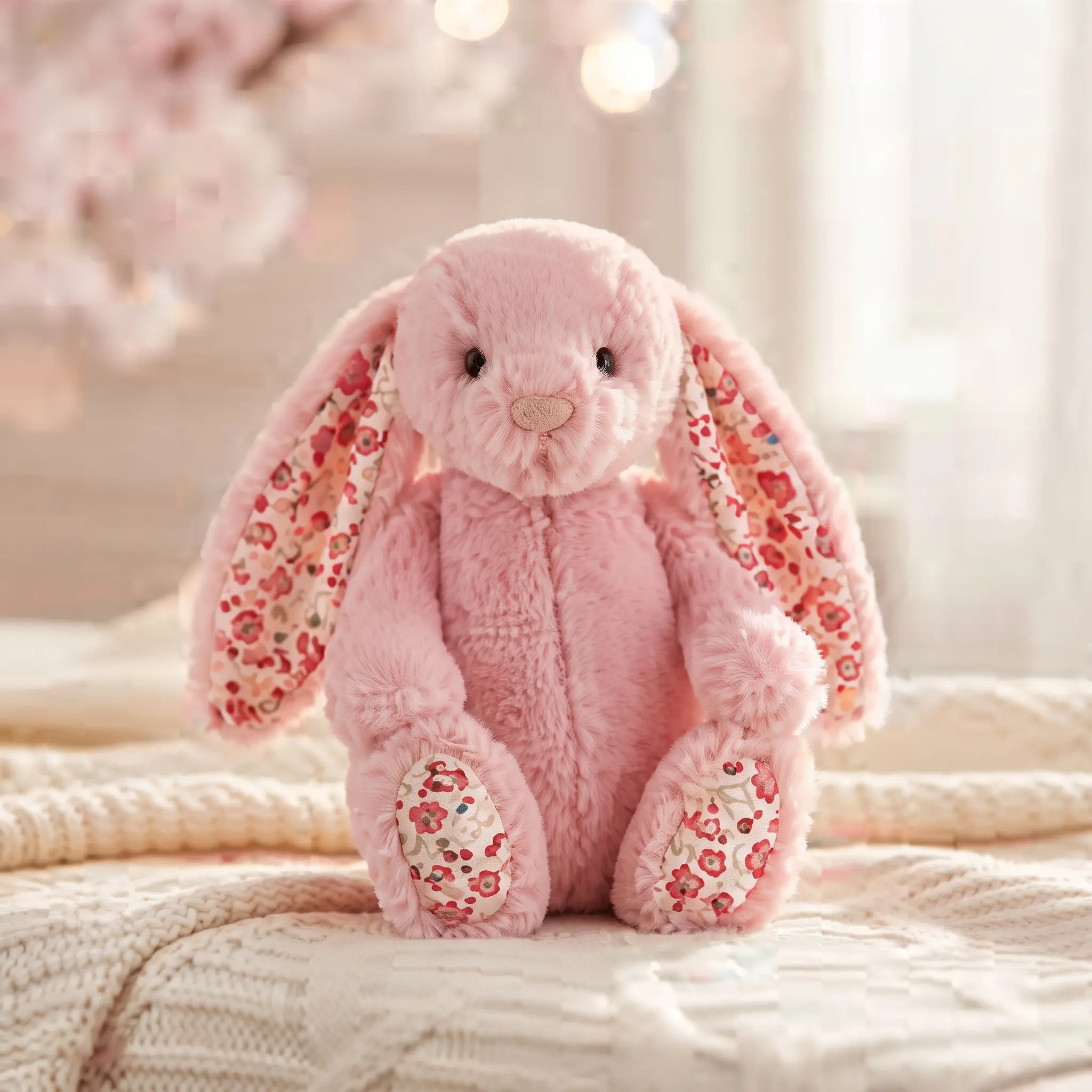 Blossom Cream Bunny  'Berry' New NWT Soft Plush Rabbit