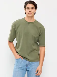 Old Navy Men's Garment-Dyed Heavyweight Cropped T-Shirt