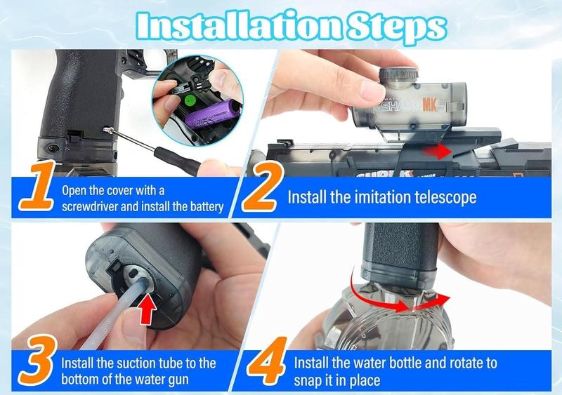 Ultimate Battle Powerful Electric Water Gun, Automatic Squirt Gun with Glowing Realistic Muzzle 320cc High Capacity, Up to 32 FT Range, Outdoor Summer Party Toy for Adults &Kids Toys for Christmas Gift, Halloween Present, Black Friday Gifts Ultimate Battle Powerful Electric Water Gun, Automatic Squirt Gun with Glowing Realistic Muzzle 320cc High Capacity, Up to 32 FT Range, Outdoor Summer Party Toy for Adults &Kids Toys for Christmas Gift, Halloween Present, Black Friday Gifts