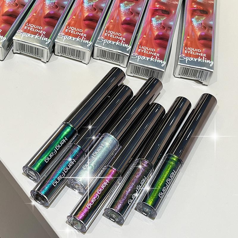 Multi-Chrome Glitter Liquid Eyeliner Pen — 6 Color-Shifting Shades (Fine Point Brush Tip, Richly Pigmented No-Prime Formula, Smooth Non-Drying Texture for Party/Everyday Bold Eye Looks)  #ColorShiftingGlitterEyeliner #FineTipEyelinerPen