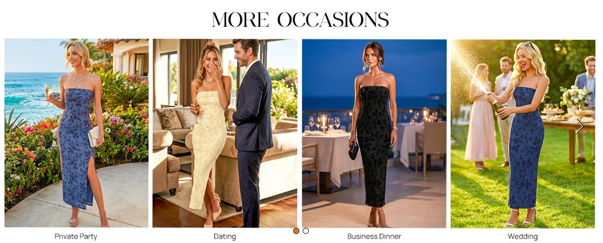 MEROKEETY Women's 2026 Summer Floral Strapless Dress Bodycon Tube Slit Mesh Wedding Guest Cocktail Party Maxi Dresses