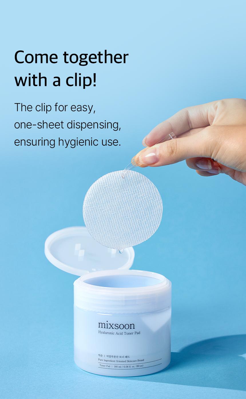 [mixsoon Official Shop] Hyaluronic Acid Toner Pad 6.08 fl.oz / 180ml / 80 Sheets -  Deep Hydration Toner Pads, Korean Skincare for Glass Skin