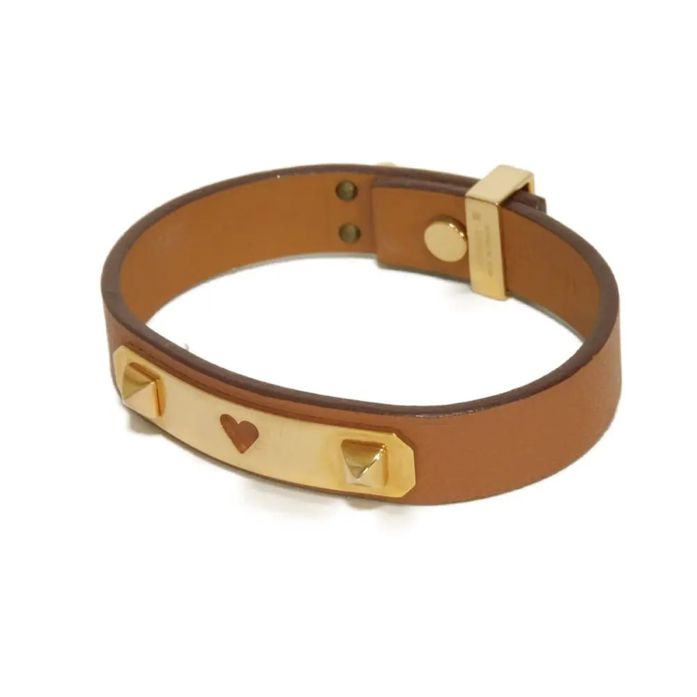 Pre-owned HERMÈS Calfskin Small Leather Goods Hermes As de Coeur Swift Bracelet