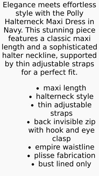 Polly Halterneck Maxi Dress - Navy