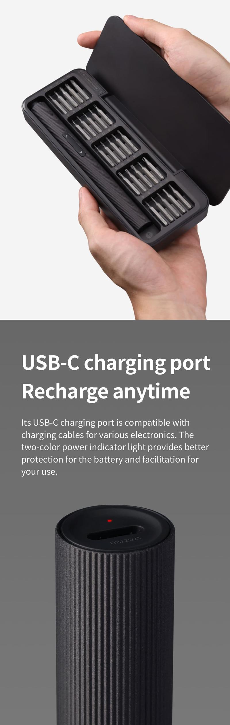 【Deal for you Days】Hoto 25-in-1 Electric Precision Screwdriver with Magnetic Bits & Rechargeable Battery for Phone Camera Laptop Watch Cordless Metal Repair Tool for Father's Day Gifts