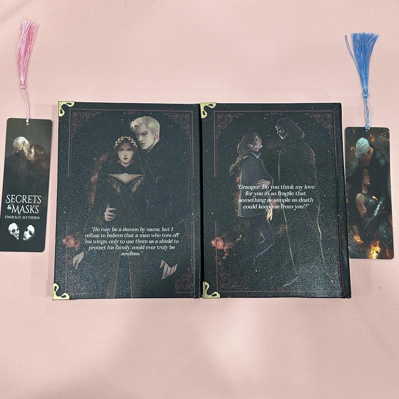 Secrets and Masks by Emerald_Slytherin Complete 2-Volume Hardcover Set - Deluxe Collector’s Edition with Metal Corners & Free Bookmarks - Dark Romance Fanfiction