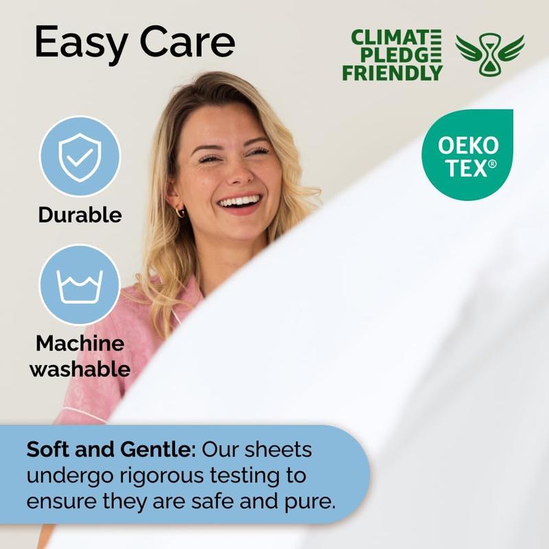 CGK 6-Piece Sheet Set – Deep Pocket, Wrinkle-Resistant, Cooling, 1 Fitted Sheet, 1 Flat Sheet, 4 Pillowcases