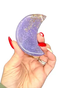 Grape Agate Crescent Moon