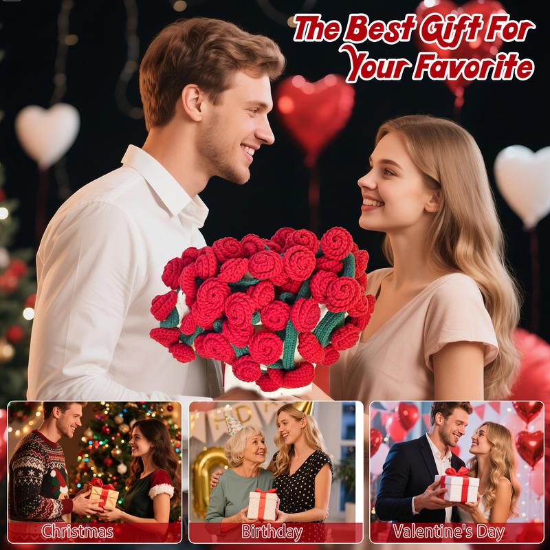 Finished Flower Bouquet Blanket,Handmade Crochet Flower Blanket,Soft Knitted Throw Rose Blanket, Romantic Gift for Birthday Wedding Valentine’s Day Mother's Day Christmas for Mom Girls and Sisters