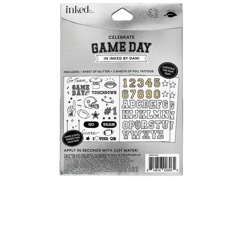 INKED by Dani Game Day Touchdown Tattoos in Black Multi