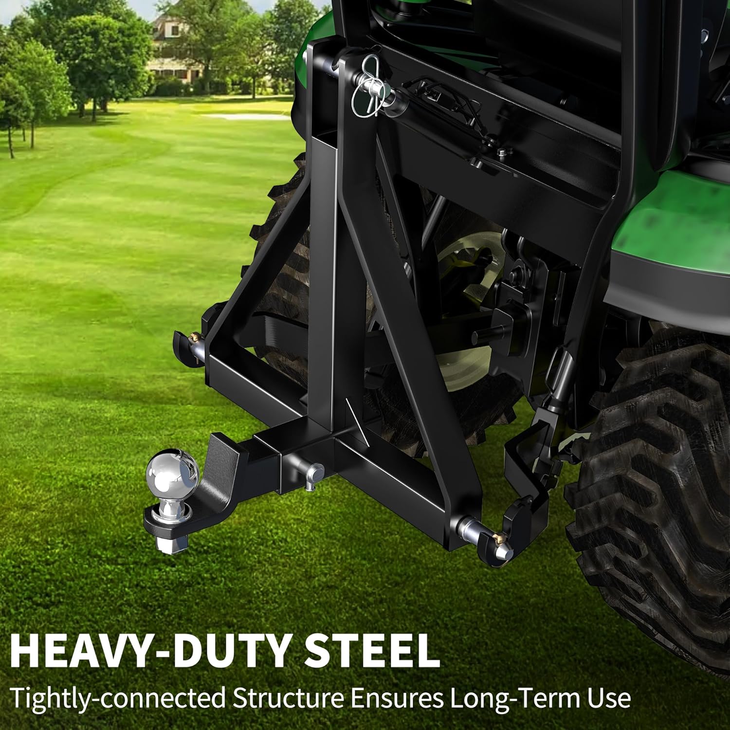 YITAMOTOR 3 Point Hitch Receiver with 2" Receiver Trailer Hitch for Tractor Category 1 Attachments for Kubota, BX, LM25H, WLM Tractor, NorTrac, Yanmar, Kioti, Cat, John Deere, CAT 1 Hitching