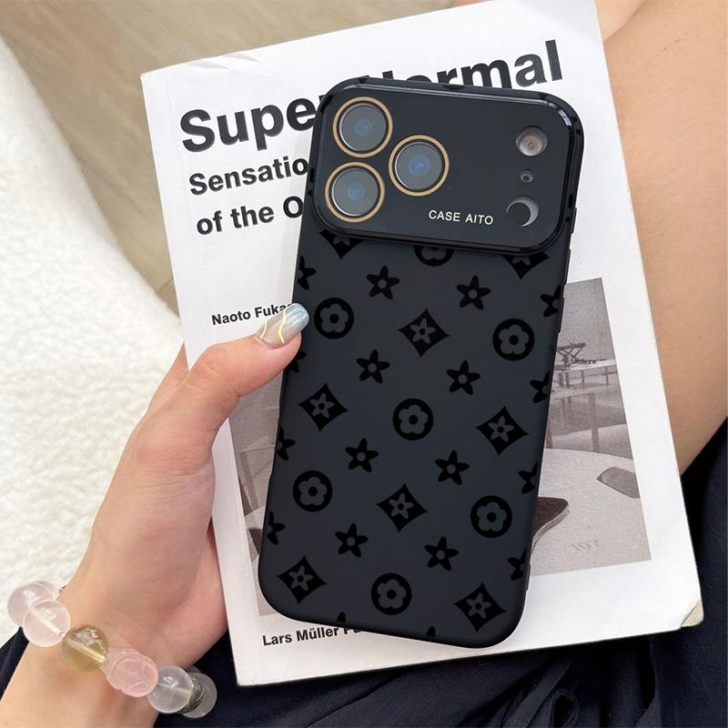 Vintage print Dopamine Ins Style Solid Color Phone Case with Ultra Skin friendly Touch, All Inclusive Lens Phone Case Suitable for Apple 17 16 15 14 13 12