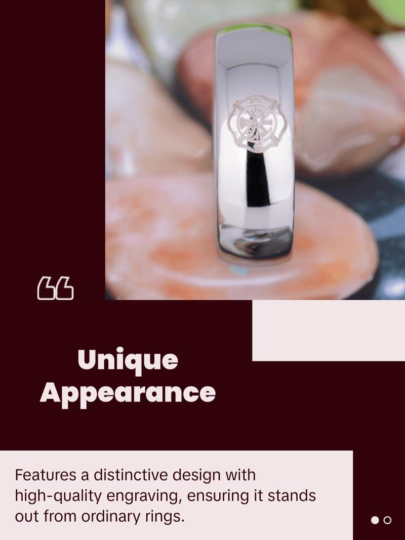 Silver Tungsten Firefighter's Ring