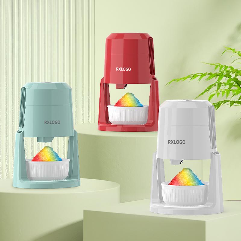 Snow Cone and Shaved Ice Machine: Adjustable 2 Textures Portable Electric, White Powerful Motor Two Position Adjustment, Surprise for Christmas Xams Halloween Party