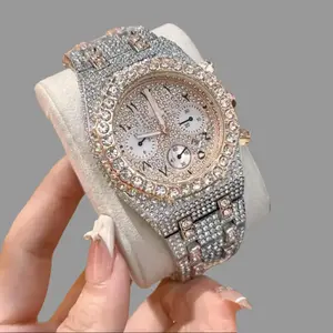 Luxury watch with A name, 18K gold.40mm square elegant dial with natural gemstones, suitable for both men and women to wear