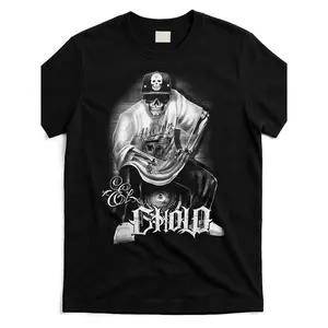 100% Cotton Golf Gift T-Shirt For Men and Women Chicano Mexican Skull Gangster Graphic T-Shirt - Black 220GSM Heavyweight Cotton Streetwear Tee with Bold "" Print, Unisex Casual Shirt for Men & Women, Machine Washable, Streetstyle Clothing |             C