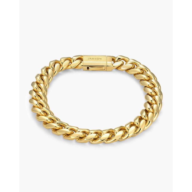 JAXXON - Cuban Link Bracelet 10mm - Box Clasp - Gold