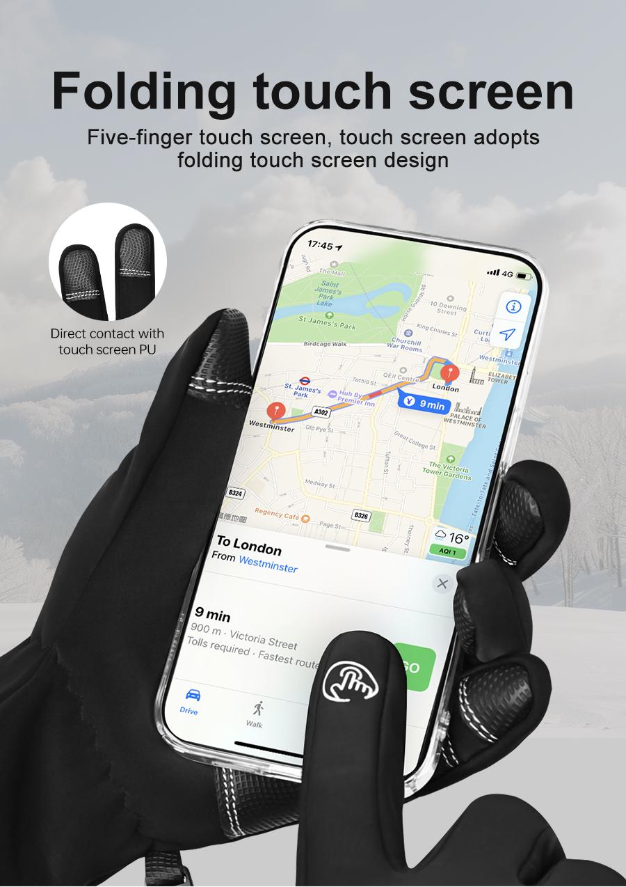 USB Heated Gloves Winter Waterproof Touch Screen Ski Gloves Rechargeable Heated Snowboard Motorcycle Bicycle Warm Gloves