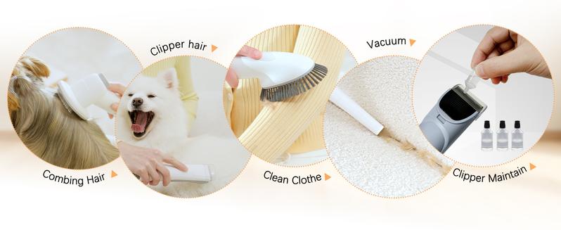 LMVVC Pet Grooming Vacuum Kit for Dogs & Cats, with 2.3L Suction, Cleaning Tools, Animals, Low-Noise Electric Puppy Cute