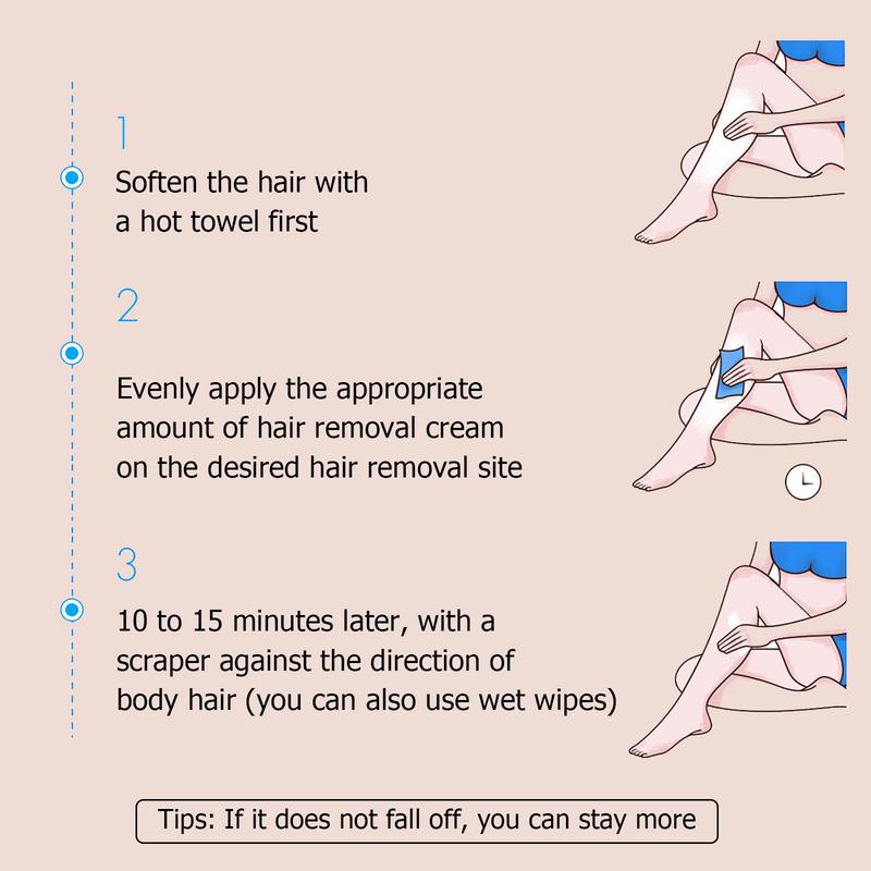 VGO Gentle Hair Removal Cream For Men and Women Body Care Unisex Easy Removal Non-Irritating -B