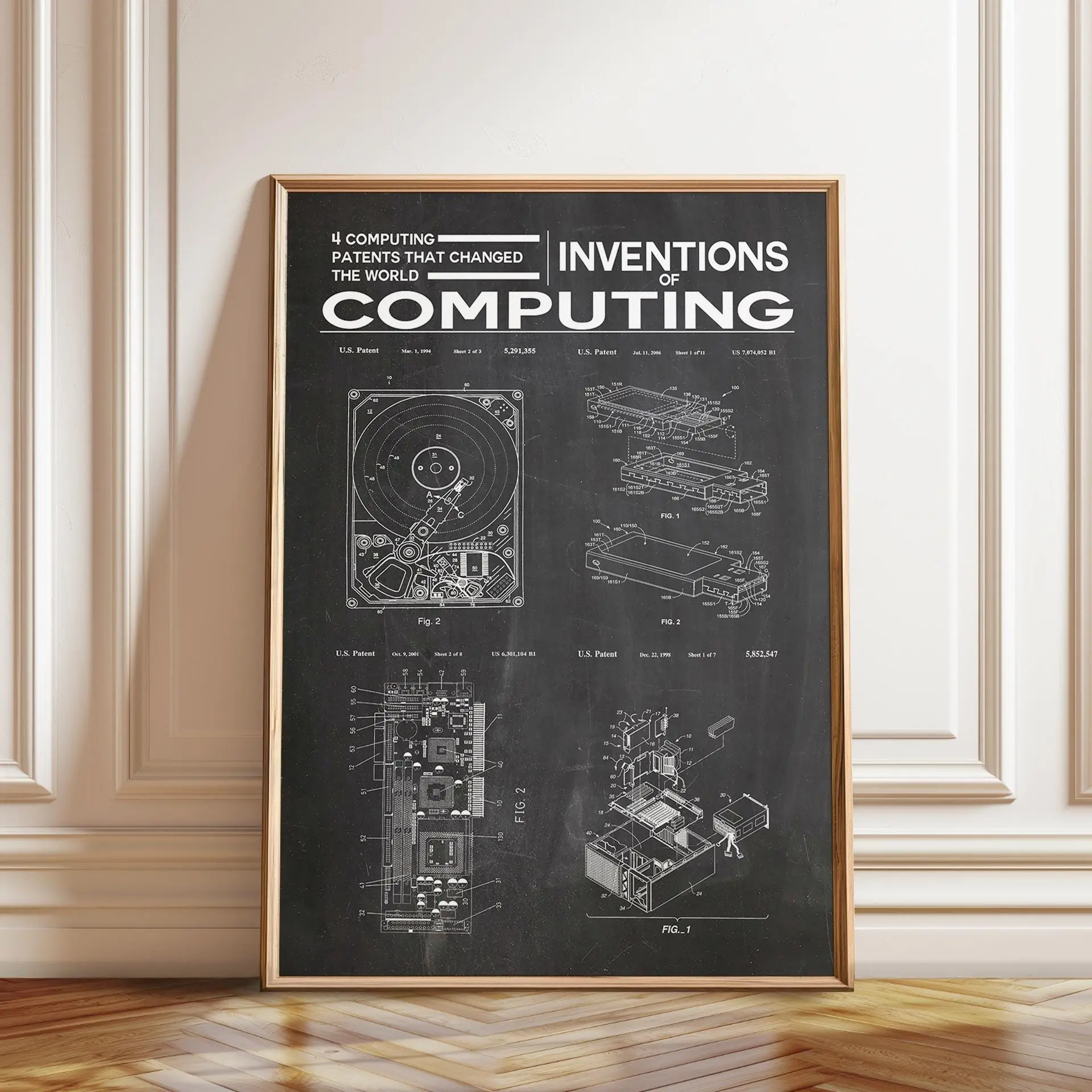 6 Color Options - Inventions of Computing Patent Poster No Frame - Ideal Gift - Elegant Wall Decor - Decor Home