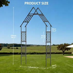 Heavy-Duty Garden Arch Trellis, 7.87 x 3.93 ft Metal Arbor with Weather-Resistant PE Coating, Elegant Archway for Climbing Plants, Outdoor Wedding, and Garden Decor