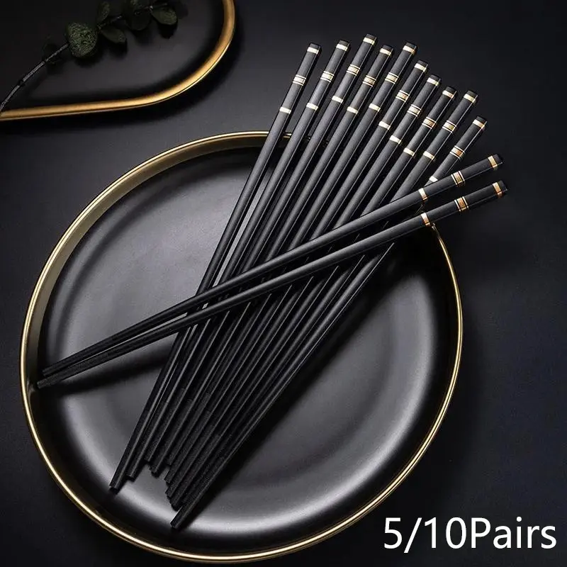 Reusable Sushi Chopsticks, 5/10 Pairs Modern Elegant Simple Durable Plastic Food Chopsticks, Non-slip Household Chopsticks  for Home Kitchen Restaurant Picnic Outdoor Dormitory