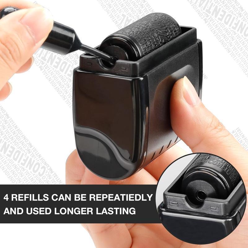 5-Pack Roller Stamp PrivacyProtection Address & Billing Info Blocker for IdentityTheft Prevention 100m Long Lasting Ink Roll Home &Office Mailing Essential, 2026 New Year To Protect Yourself