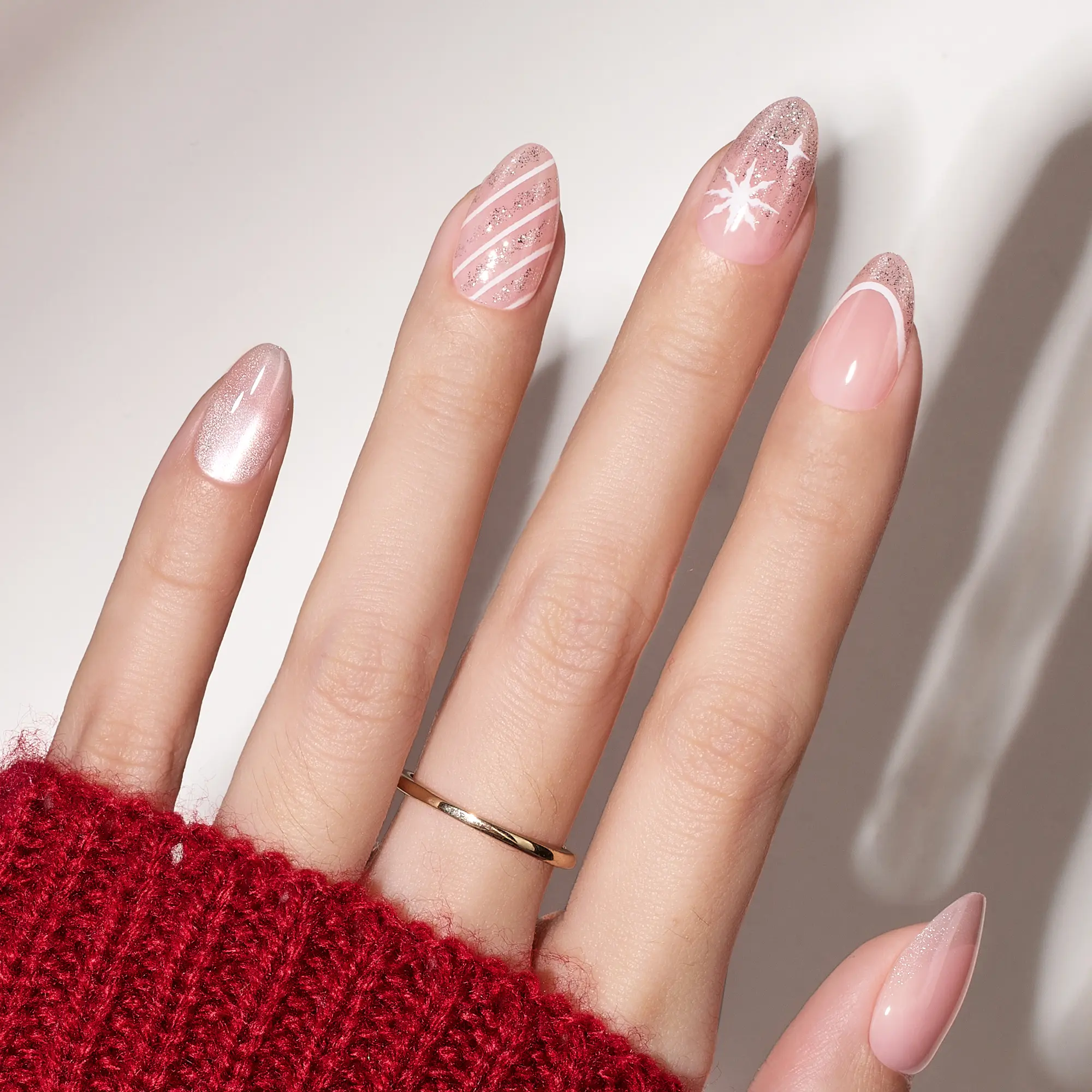 Short Almond【Star Glitter】16Sizes 32Pcs