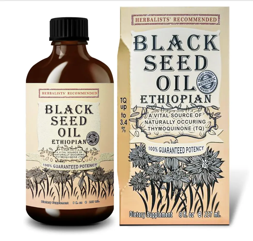 Ethiopian Black Seed Oil 8oz Black Cumin Seed Oil, Natural Nigella Sativa. 3 Times More Thymoquinone, Cold Pressed oil