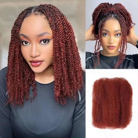 QVR 1 PCS #33b Afro kinky Bulk Hair Extensions For Braiding Dreadlock Human Hair Outdoorfun Lace Closure Wigs Lace Frontal dealsforyoudays BACK To sCHOOL TikTokShopBlackFriday