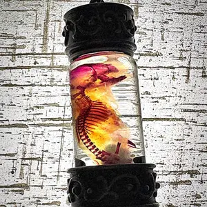 Diaphonized Pinky Mouse Necklace • 1.75" Glass Vial • Gothic Curiosities & Oddities • Cleared and Stained Bone Art • Ethical Taxidermy