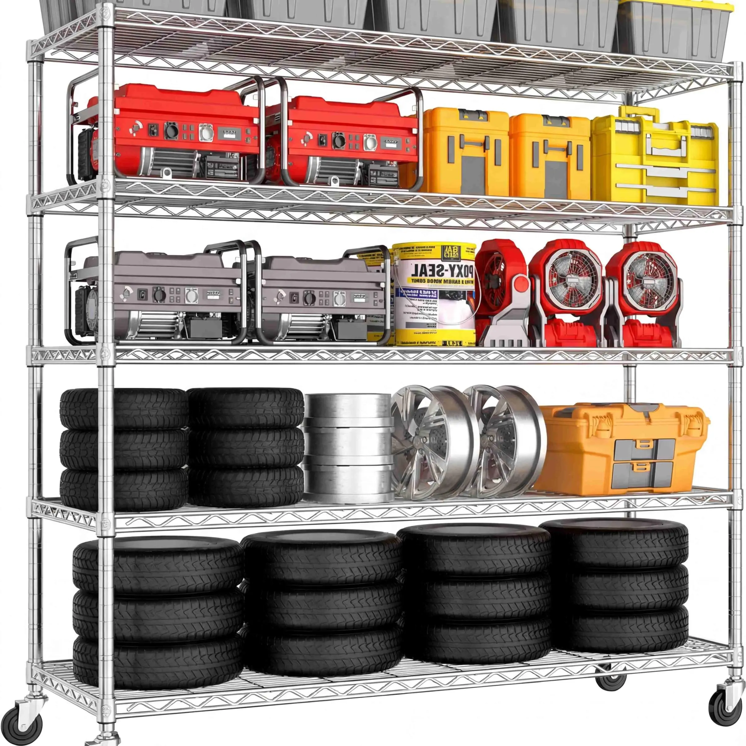 5-Tier 48" x 24" x 76" Silver