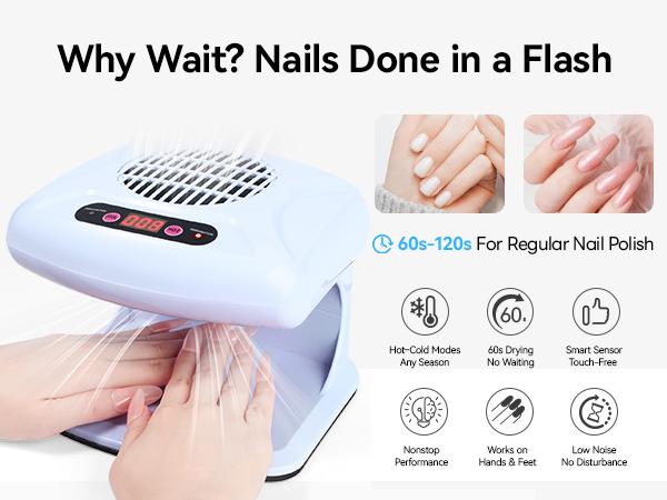 SAVILAND Essentials 5X Faster Nail Dryer – 300W Smart Sensor Dryer for Regular Polish with Warm & Cool Dual Air Modes, Battery-Free for Quick Drying SAVILAND Essentials 5X Faster Nail Dryer – 300W Smart Sensor Dryer for Regular Polish with Warm & Cool Dual Air Modes, Battery-Free for Quick Drying