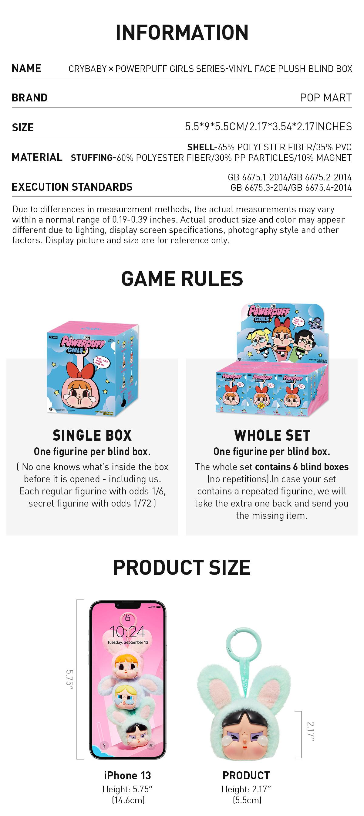 [Spanish]-CRYBABY × Powerpuff Girls Series – Peluche con Cara de Vinilo en Caja Sorpresa