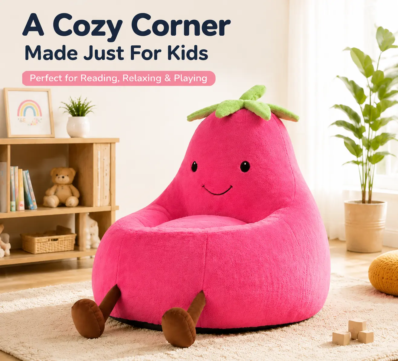 【Summer Sale】Sweetcrispy 31in & 24in Kids Memory Foam Bean Bag Chair, Ultra Soft Floor Kids Sofa Chair Furniture, Living Room Furniture, Cool Gifts for Kids Stuff for Playroom & Bedroom