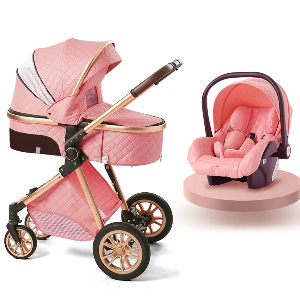 2-in-1 baby bassinet stroller, convertible folding standard stroller, double-sided stroller, portable high-view stroller for toddlers and newborns, suitable for 18+ months, infant carrier, five-point safety belt, gift for mom（Base not included）