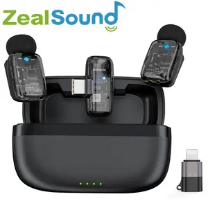 ZealSound M6Z Mini Wireless Lavalier Microphone with Noise Cancellation & 33H Battery for iPhone iPad Android & PCs USB-C Lightning Connectors Ideal for TikTok Podcasts ASMR YouTube - Audio