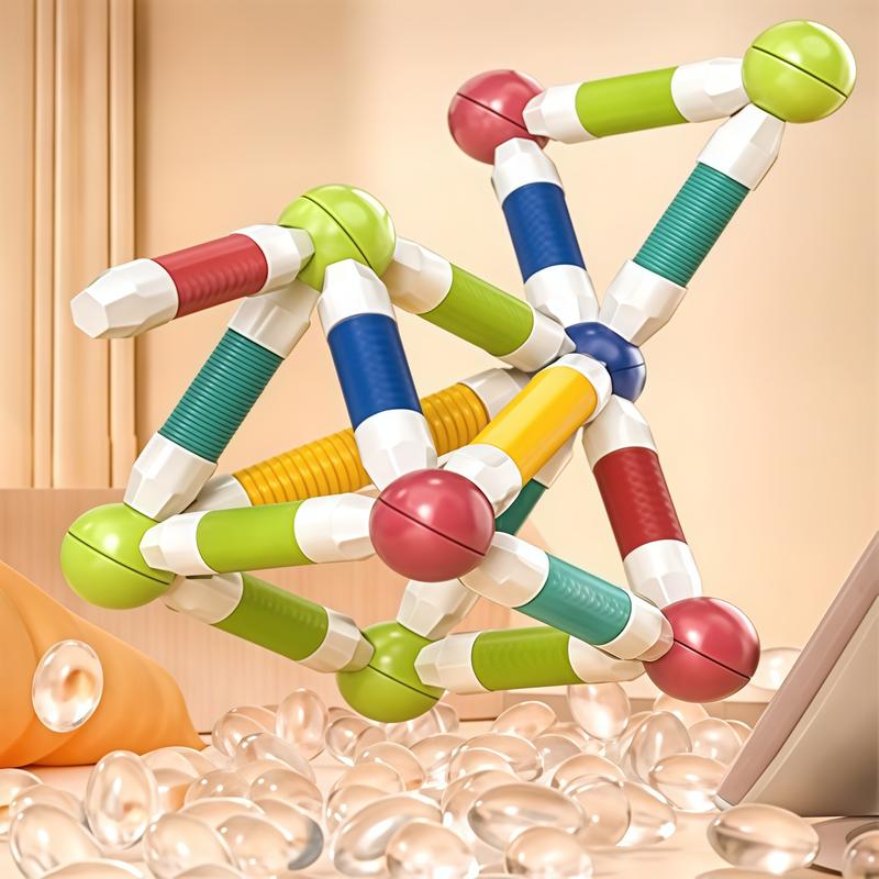 Magnetic Sticks and Balls Building Set | Sensory Montessori Toys for Kids Ages 3 4 5 | Toddler Construction Toys for Creative Family Play & Birthday Gifts