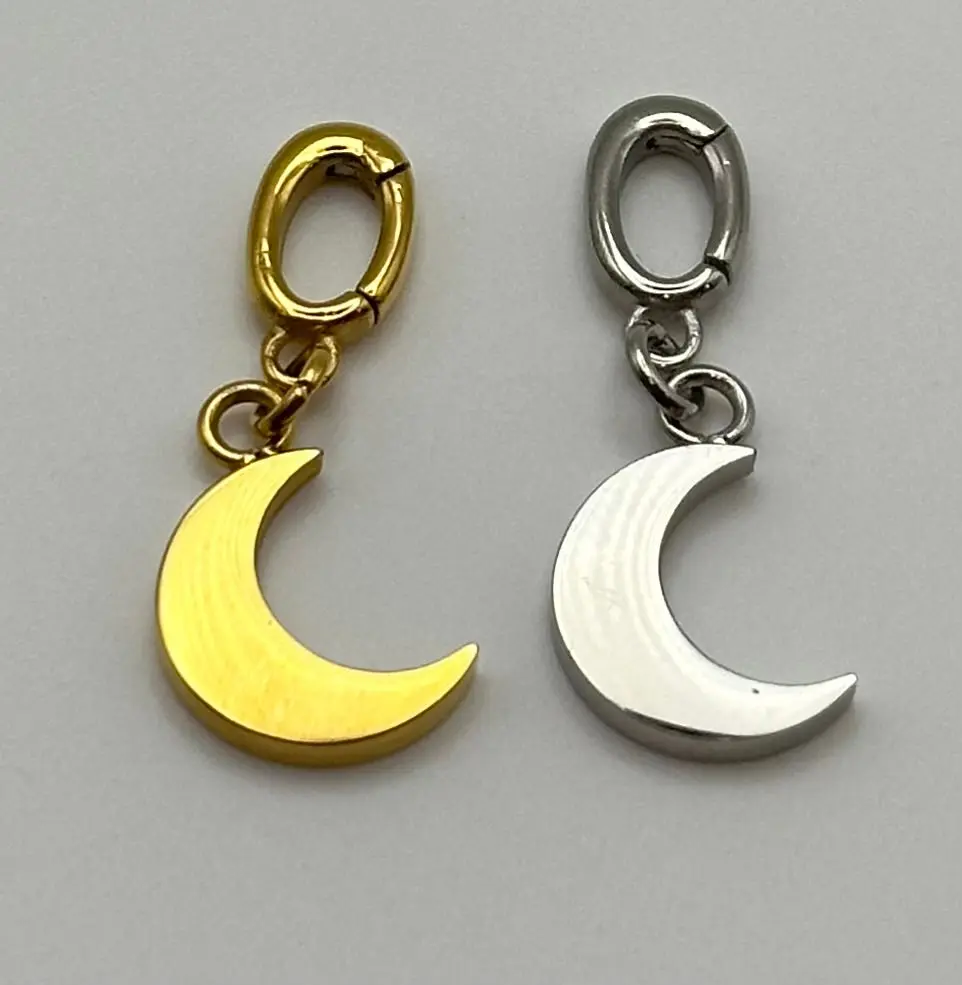 Crescent Moon Charm Meaningful Jewelry Interchangeable Charm Waterproof Gold Silver Gift for Her