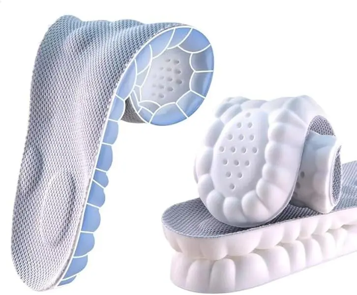 Unisex 4D Cloud Sole Shoe Inserts - High-Resilience PU, Anti-Fatigue, Shock-Absorbent Insoles for Daily Wear, Gym Use & Foot Pain Relief