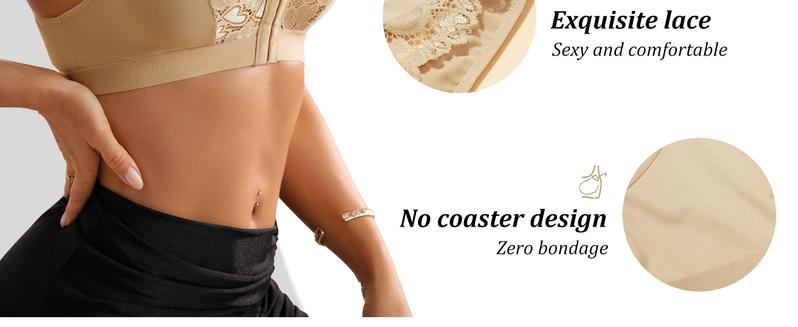 3/6 Pack Women’s Front Closure Lace Bras,Comfortable Seamless Soft no padding Womenswear Bridal bras women minimizer bra bra bras for women