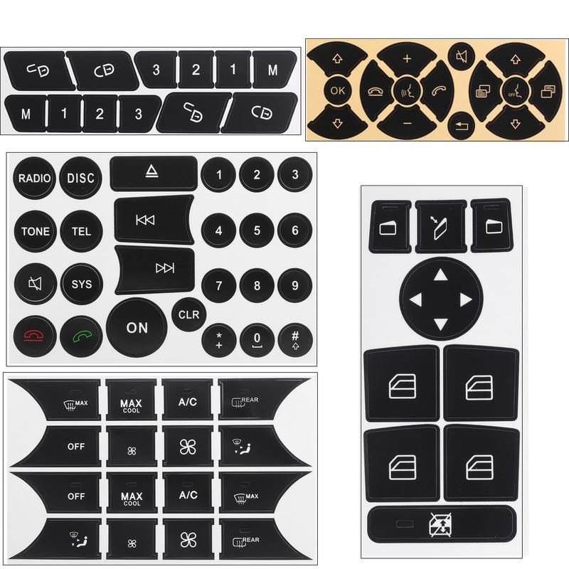 For 2007-2014 Mercedes Benz Button Repair Package Steering AC Window Decals Stickers New