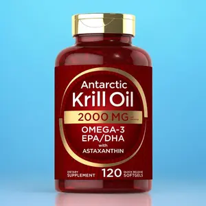 Carlyle Antarctic Krill Oil 2000 mg 120 Softgels Omega-3 EPA DHA with Astaxanthin Supplement Sourced from Red Krill Maximum Strength Laboratory Tested High Potency Pristine Purity