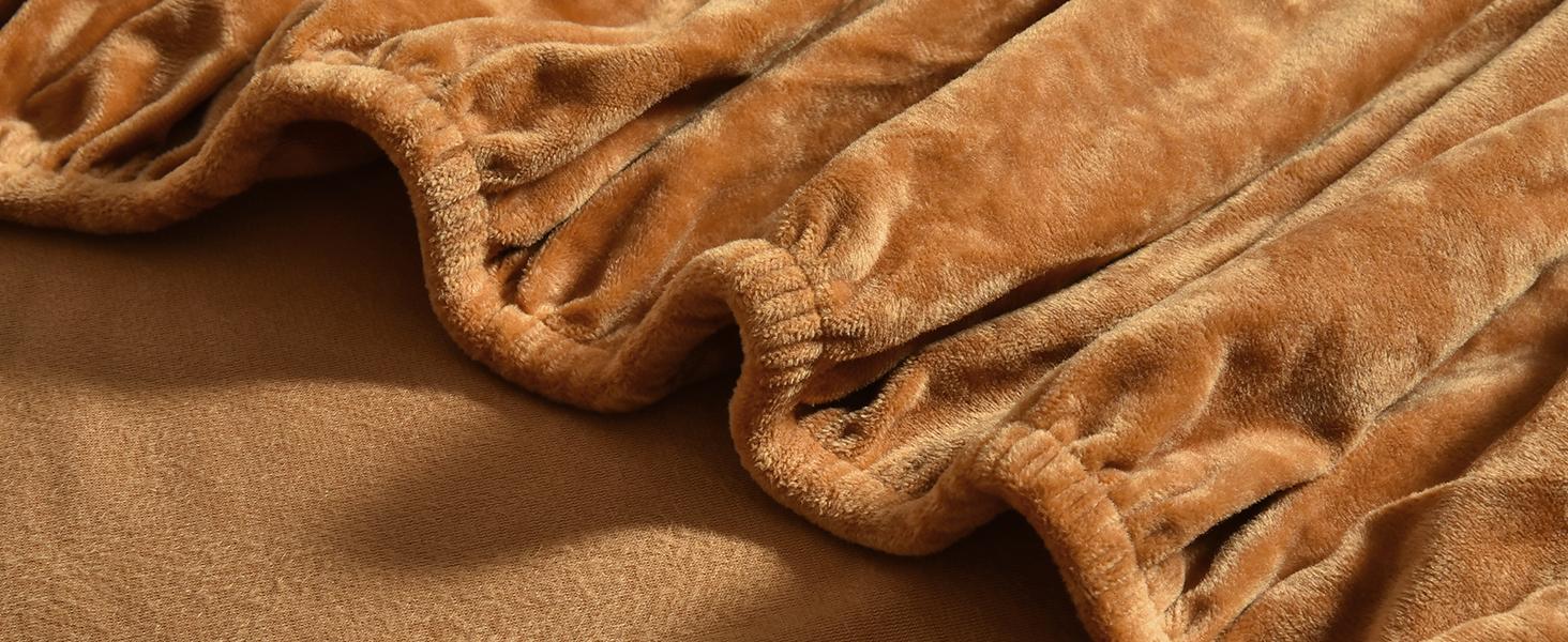 PHF Truly Velvet Fitted Sheet, Luxury Super Soft Cozy Fuzzy Fleece Bottom Sheet, Deep Pocket Up to 16",Strenghth Elastic Band, Suitable for Fall Winter Spring