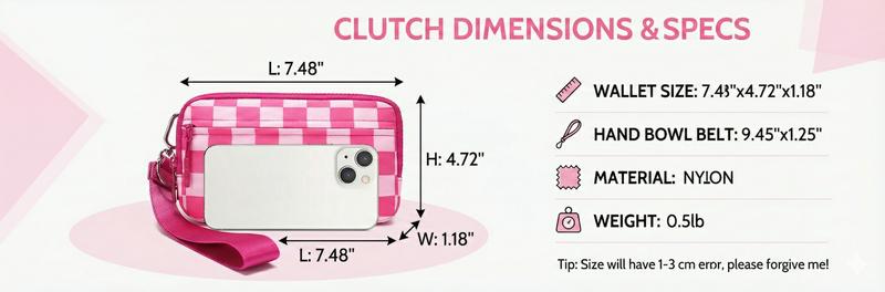 Women's Nylon Quilted Wristlet Wallet with Strap, Fashionable 4 Zipper Travel Purse and Credit Card Holder, Versatile Cell Phone Organizer for Daily Use